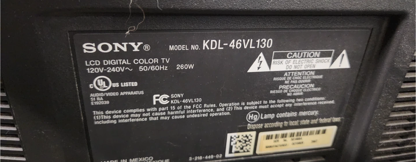 Sony KDL-46VL130 LCD Digital Color TV - photo 4