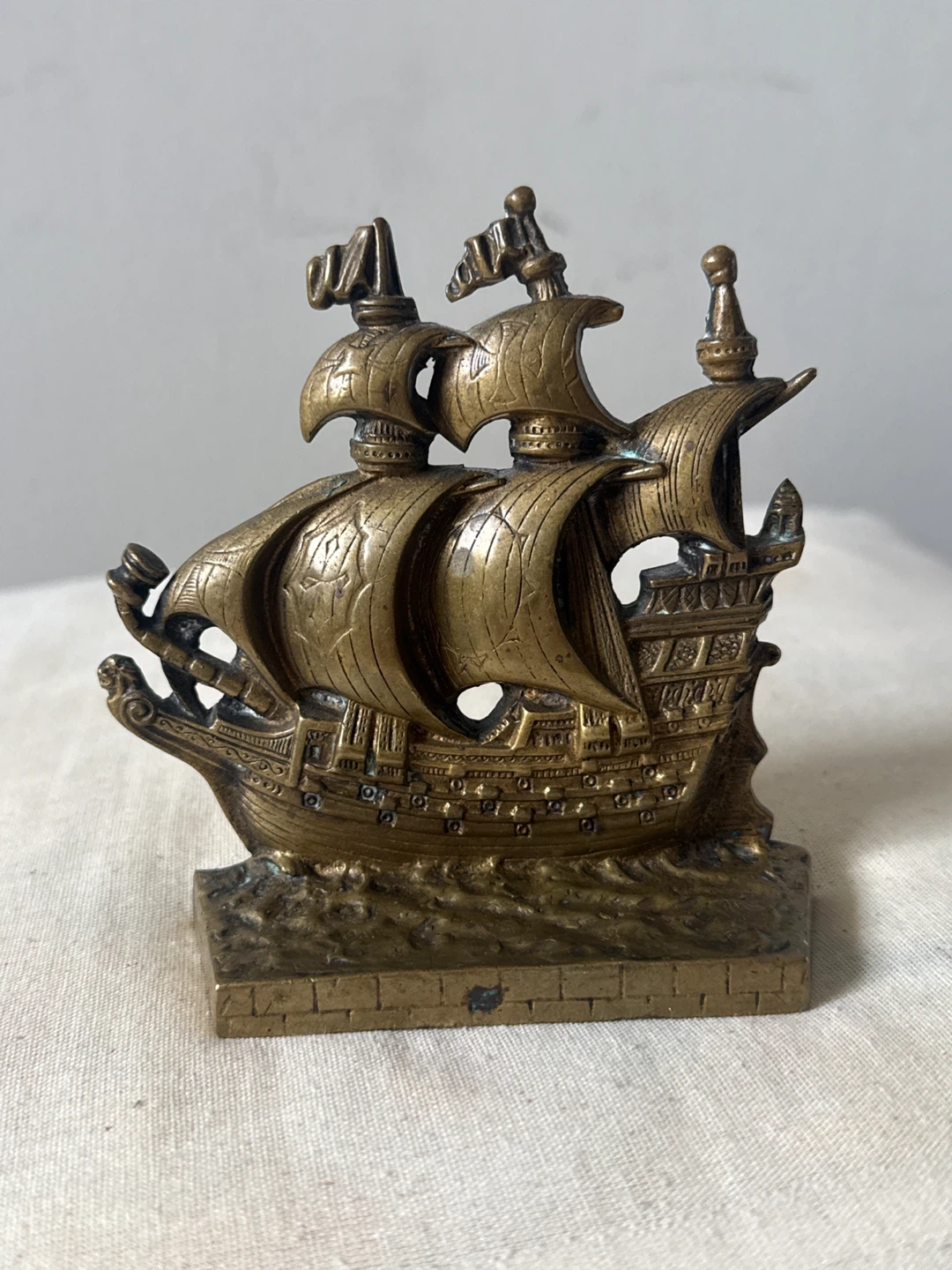 Brass Galleon Figurine - Elizabeth I Era