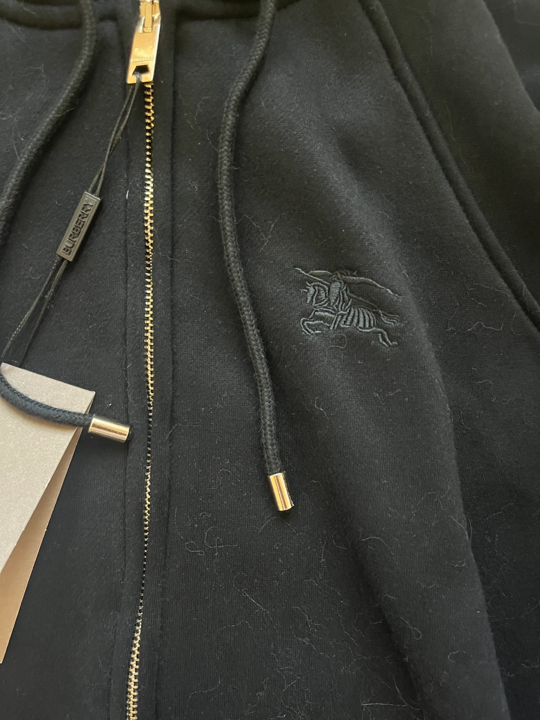 Burberry Black Zip-Up Hoodie - Fits like an XS - photo 2