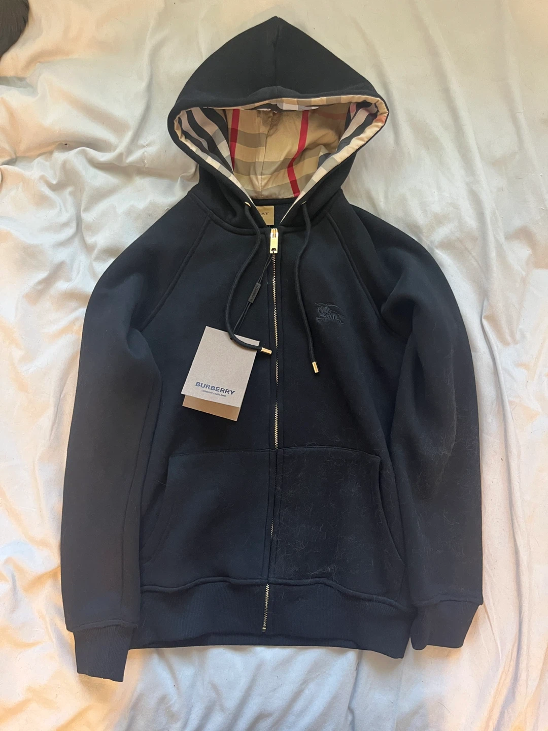 Burberry Black Zip-Up Hoodie - Fits like an XS