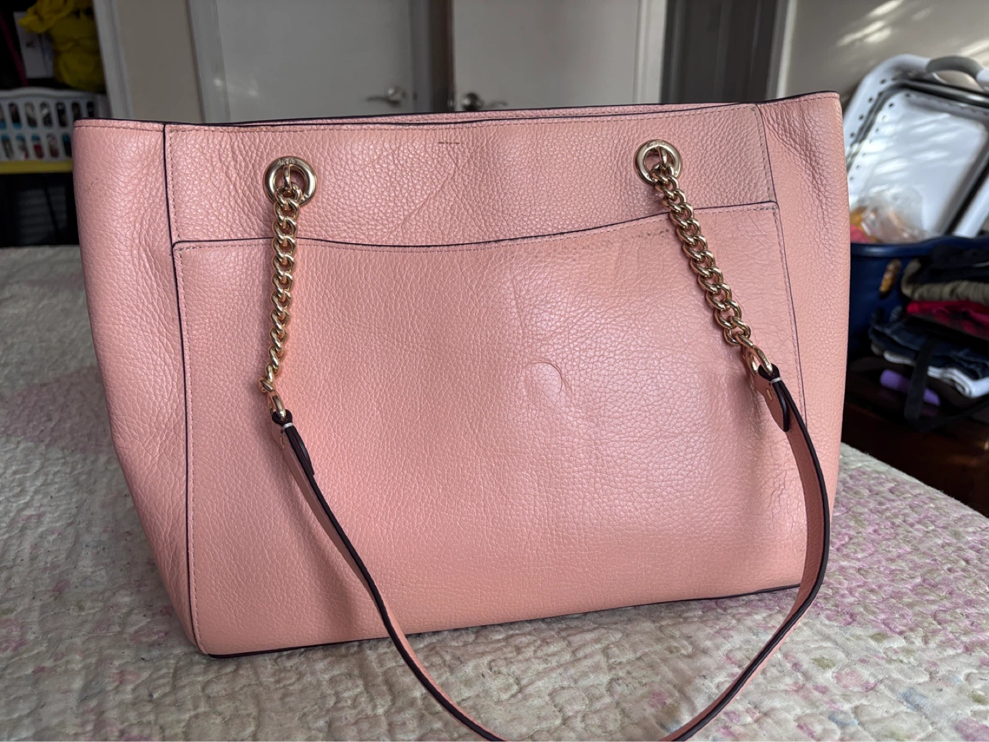 Coach Pink/ light orange Leather Tote Bag - photo 2