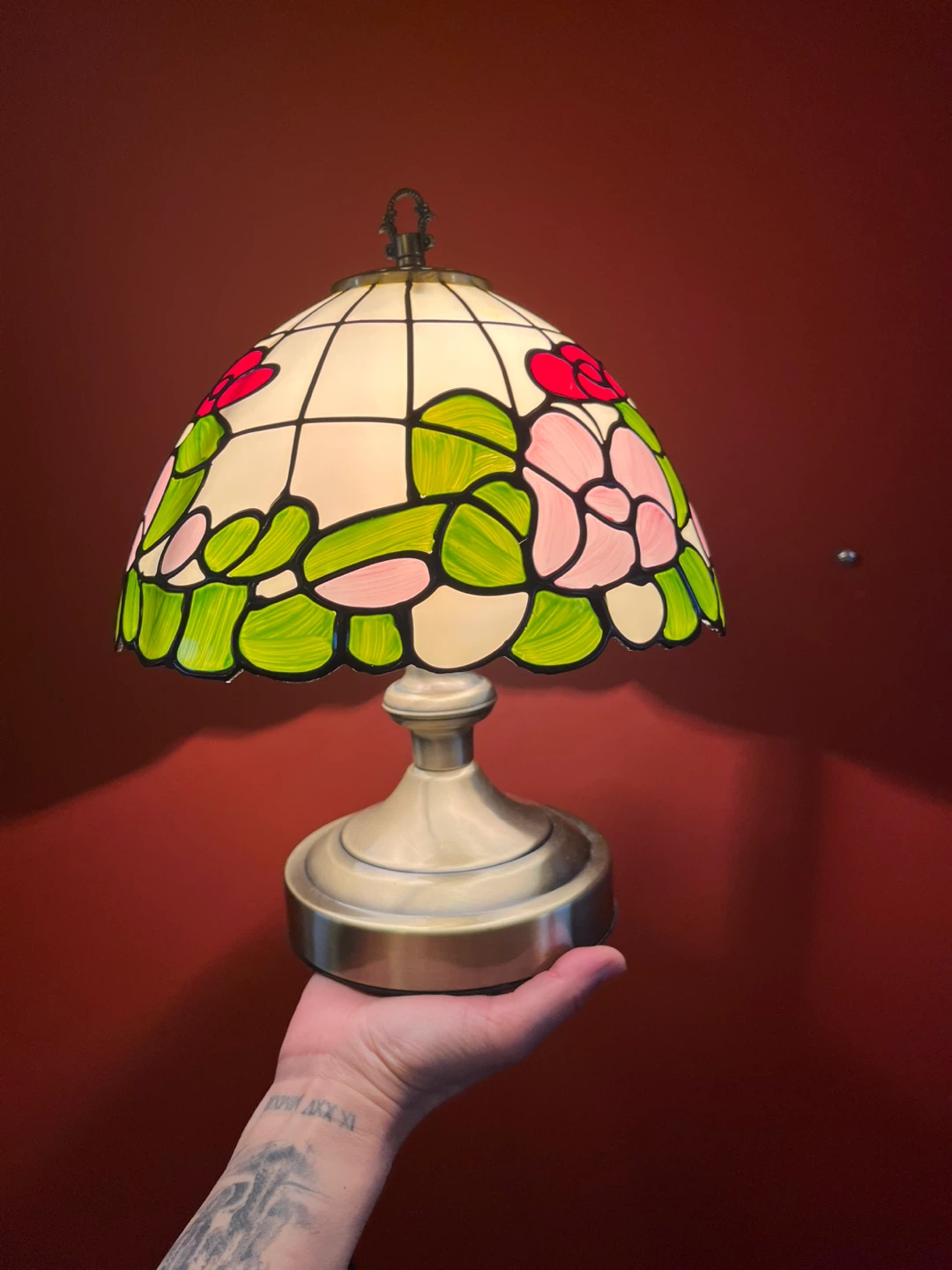 A Tiffany style stained glass look  table lamp