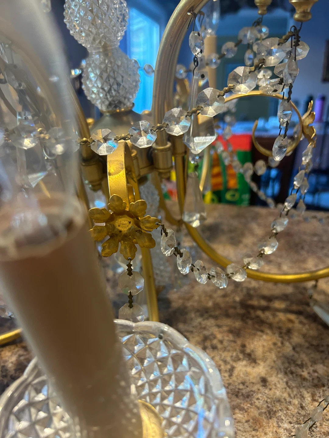 Gold Chandelier with Crystal Accents - photo 4
