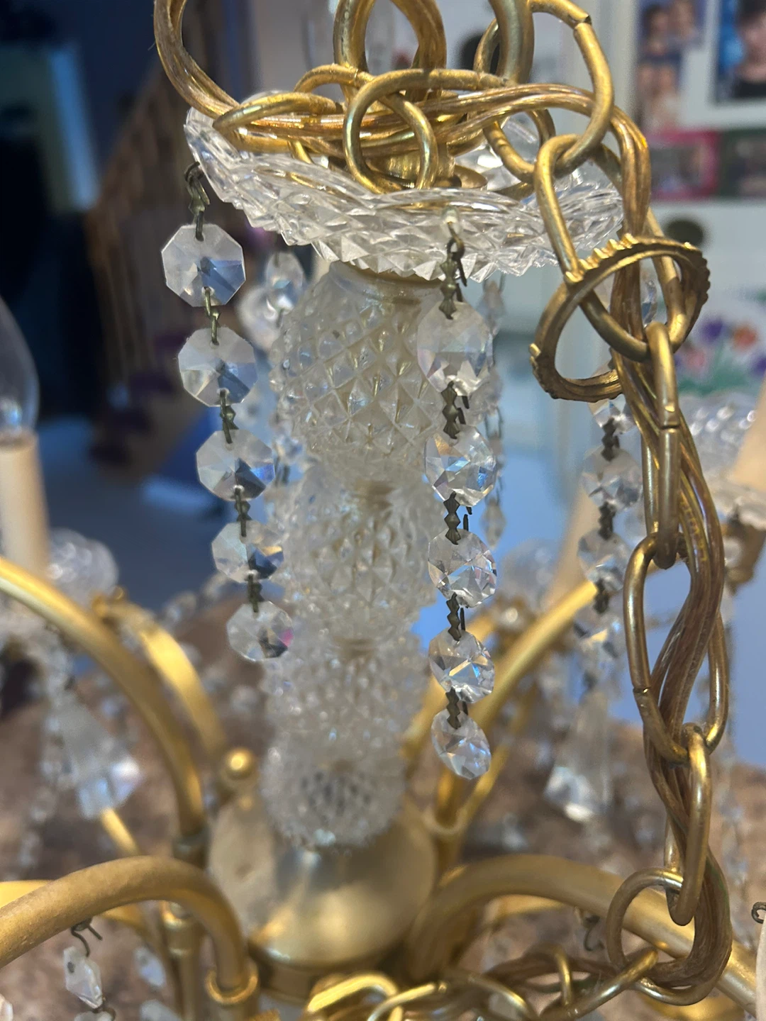 Gold Chandelier with Crystal Accents - photo 3