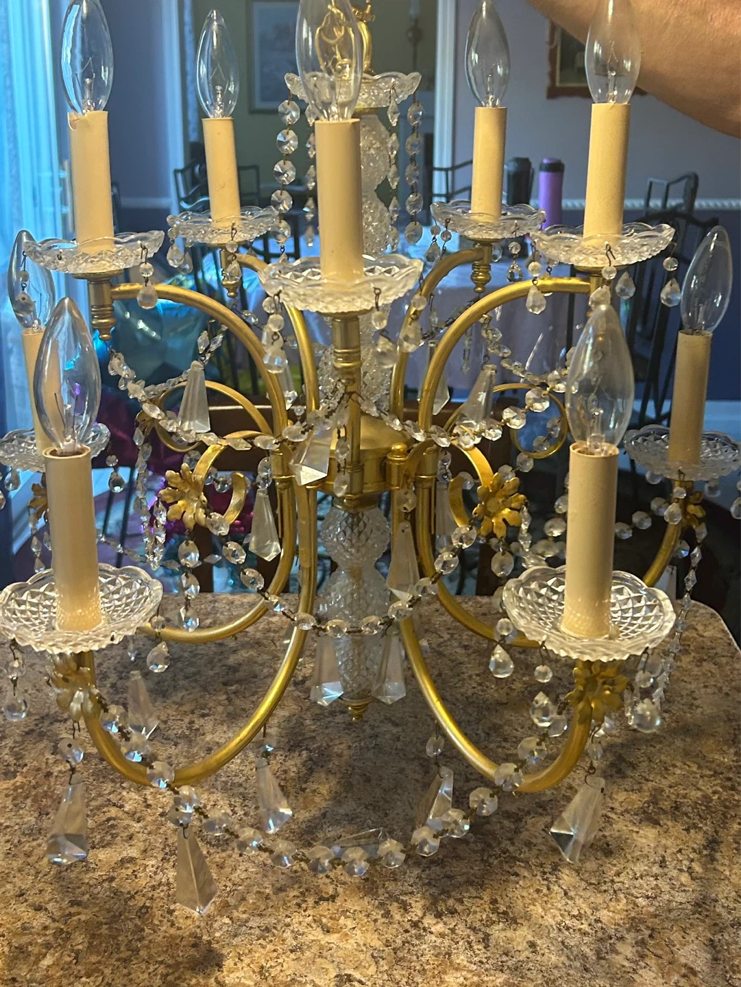Gold Chandelier with Crystal Accents - photo 2