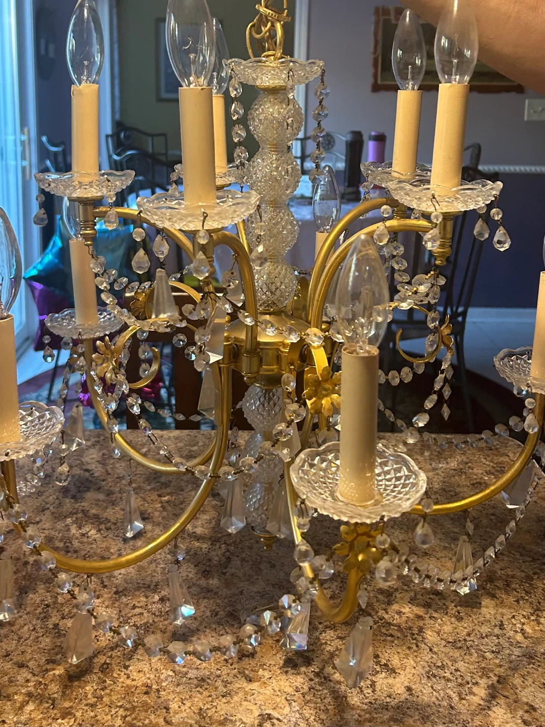 Gold Chandelier with Crystal Accents