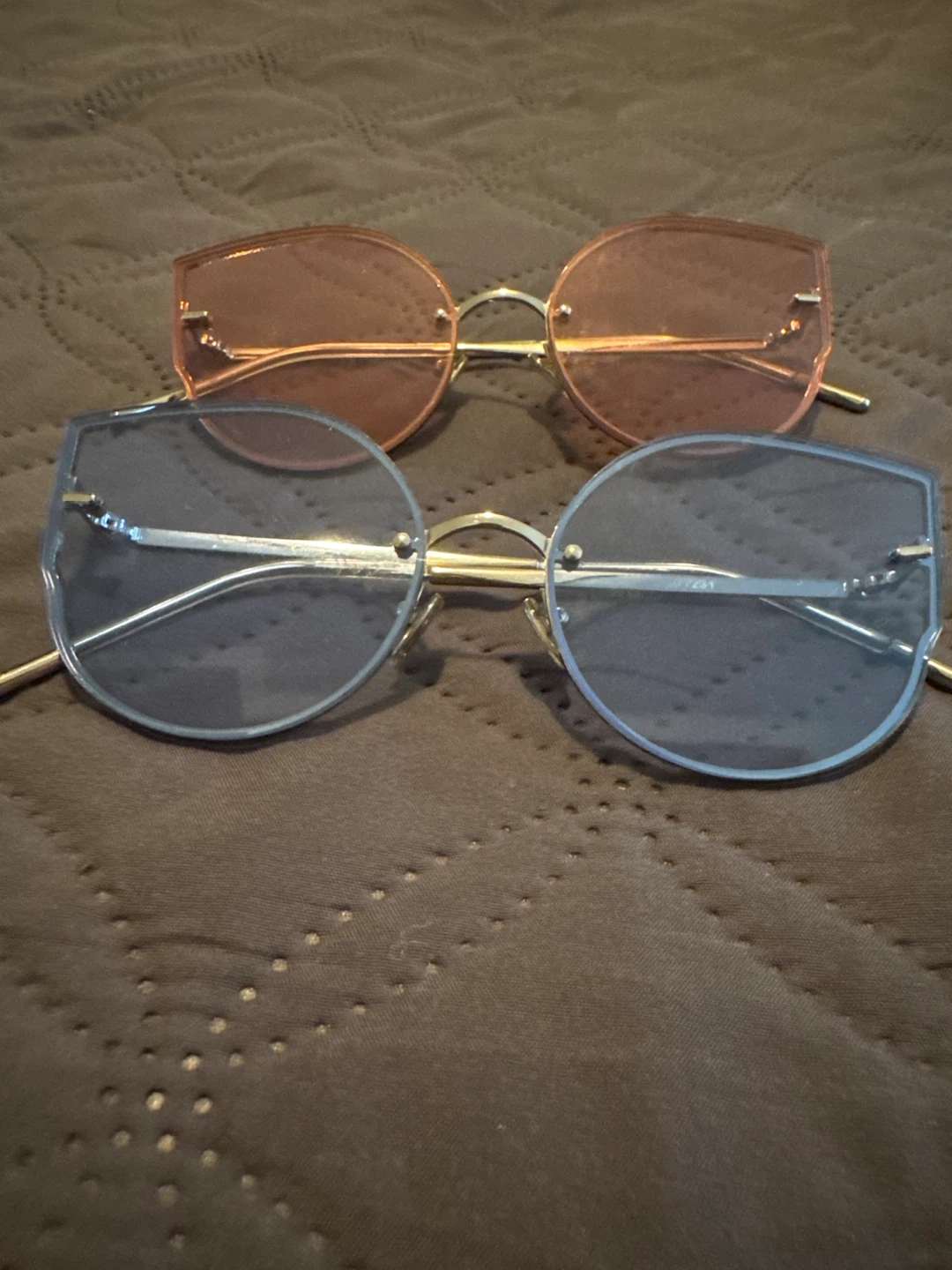 Fashion Sunglasses - Pink and Blue Lenses
