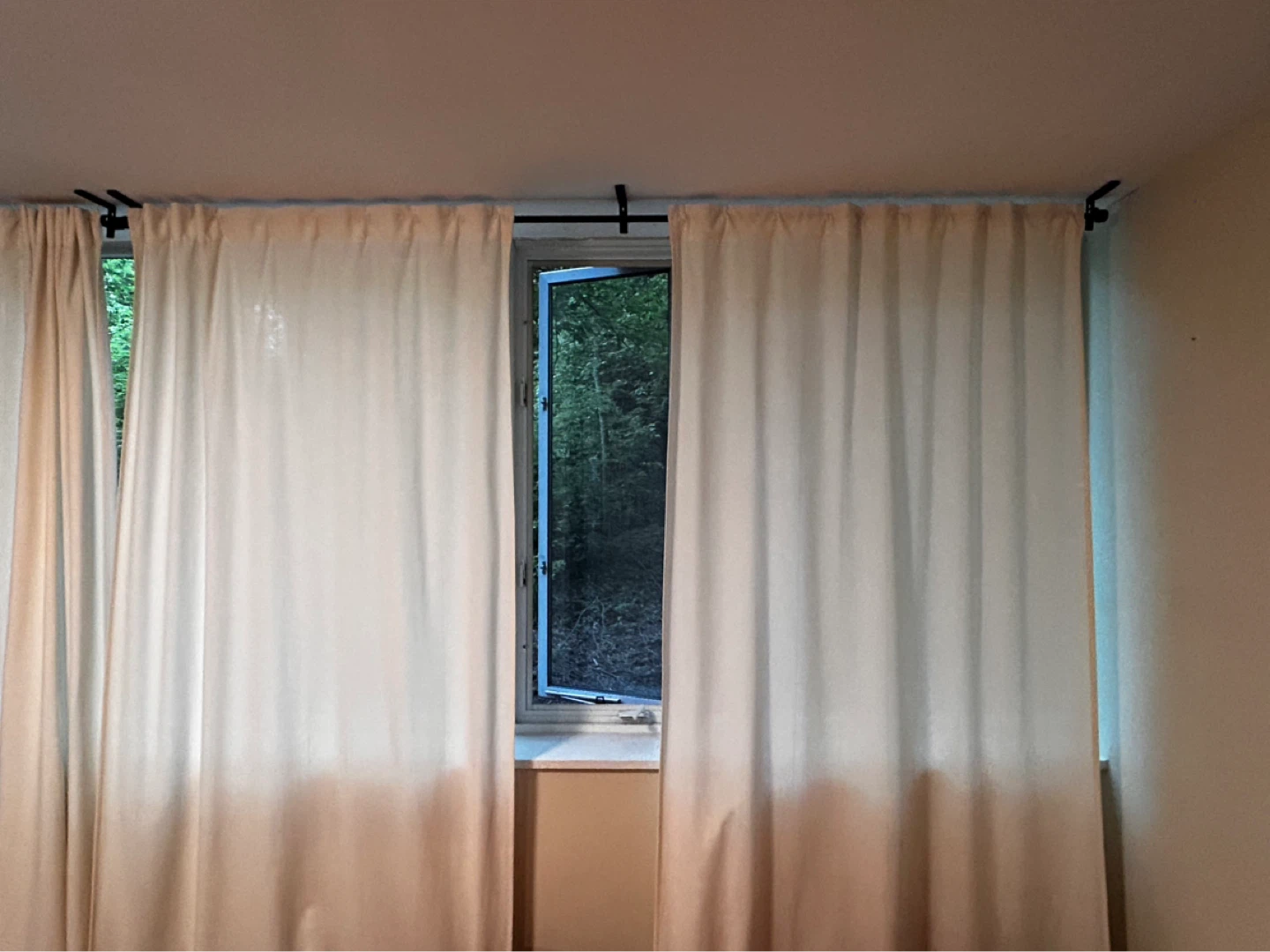 Large off-white curtains and rails - photo 2