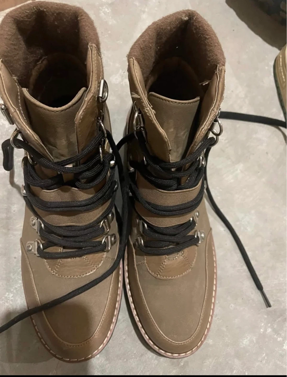 Brown Lace-Up Ankle Boots