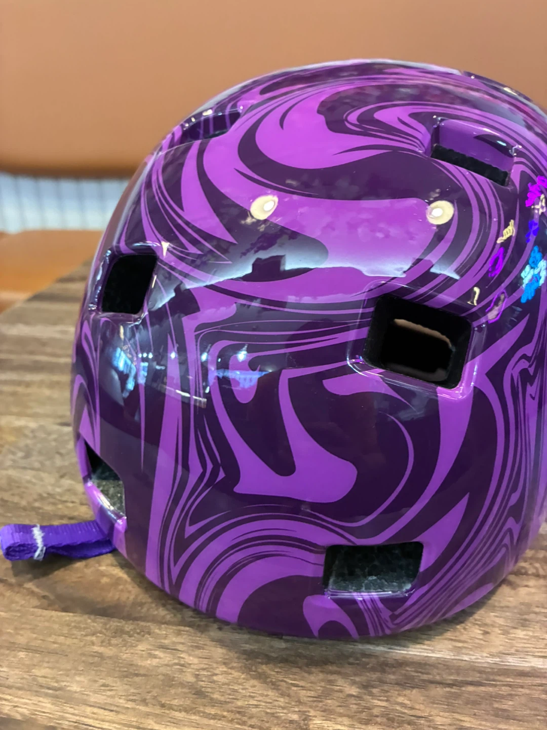 Purple Swirl Bicycle Helmet - photo 2