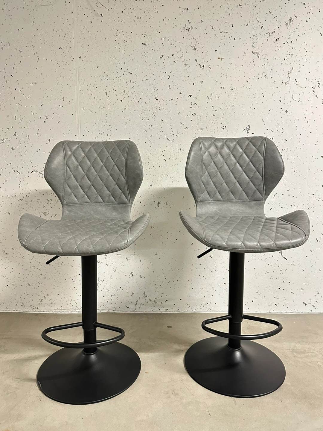 Grey Bar Stools (Set of 2)