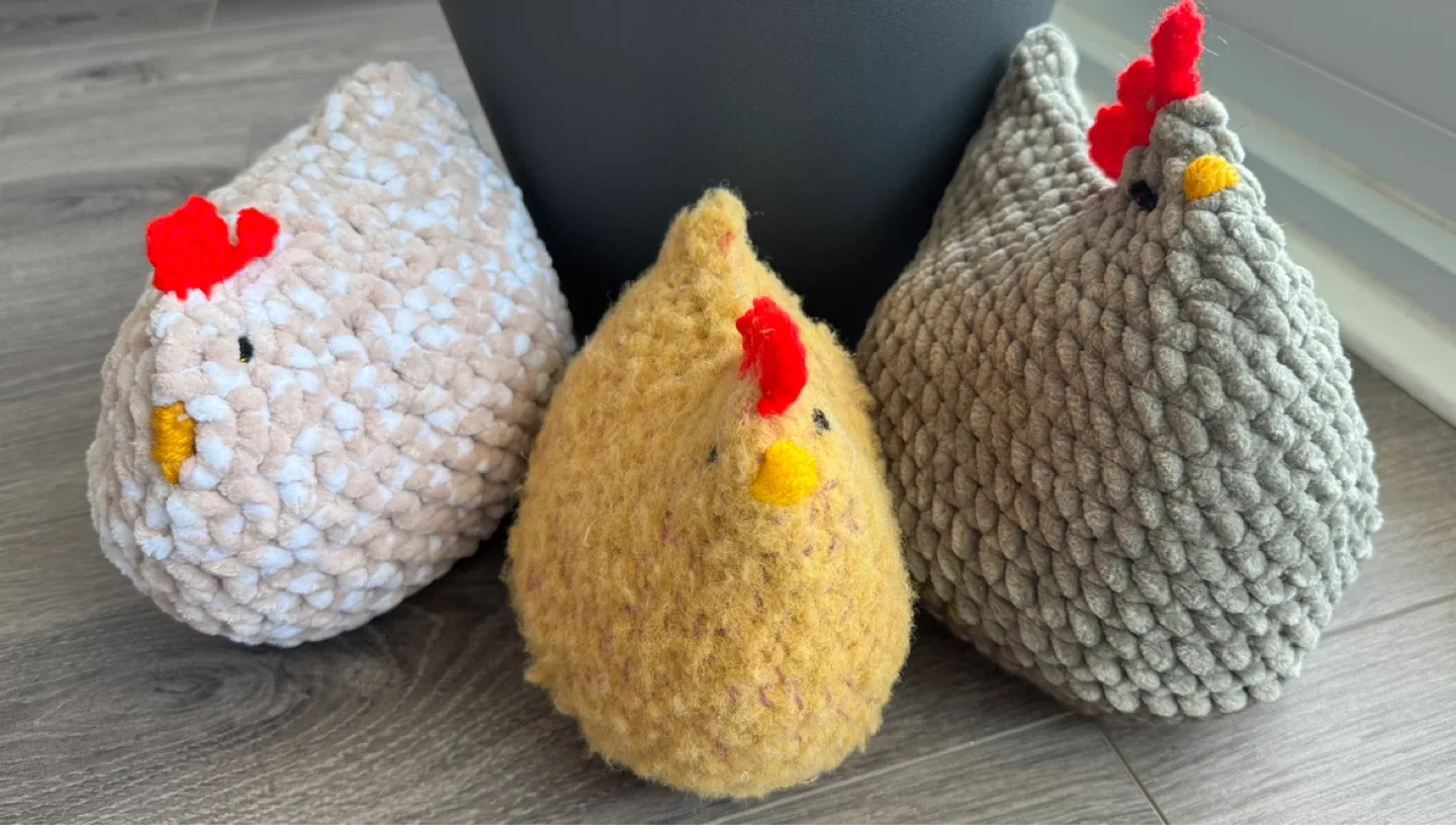 Crocheted Emotional Support Chickens (3 available) - photo 5