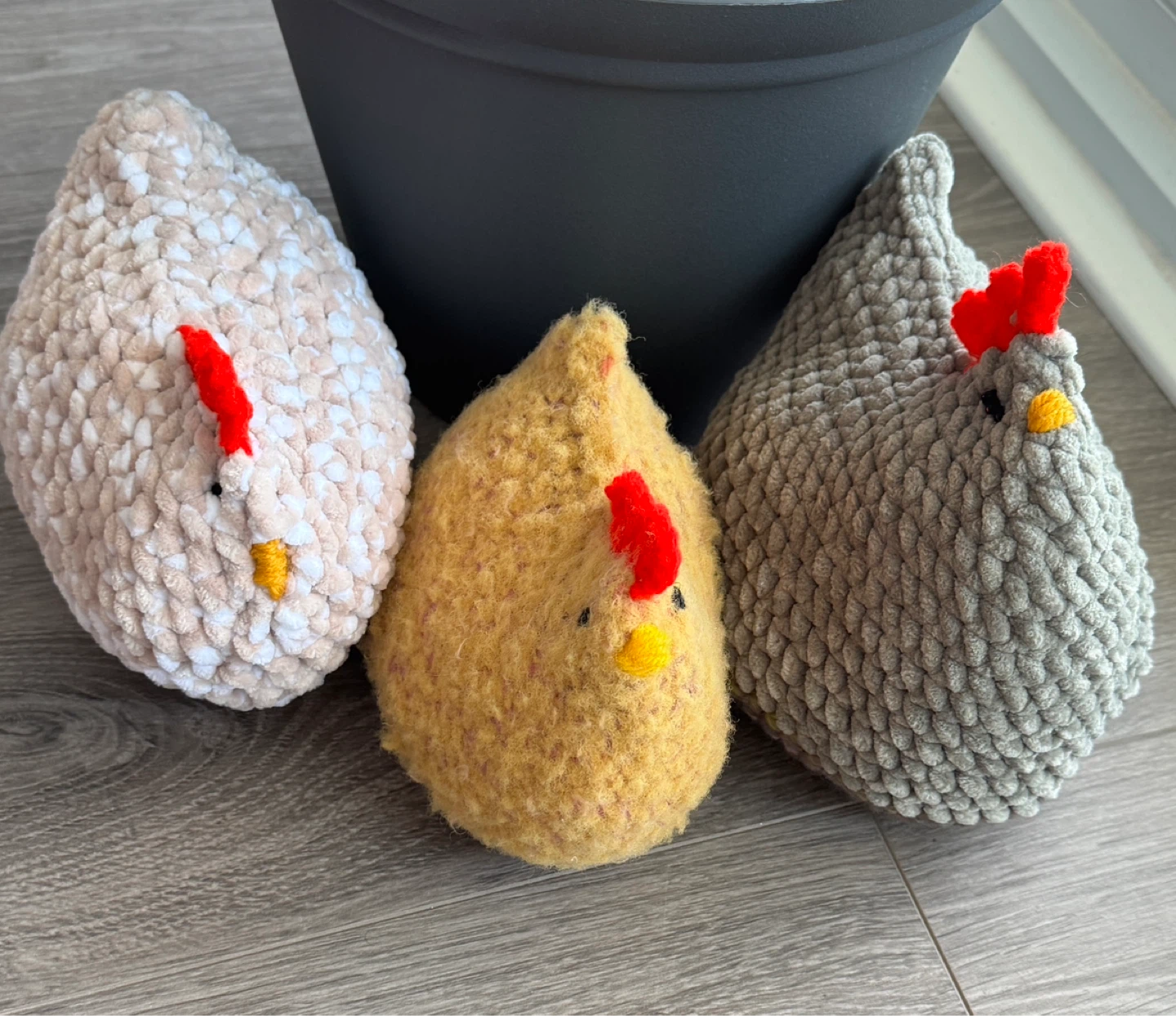 Crocheted Emotional Support Chickens (3 available)