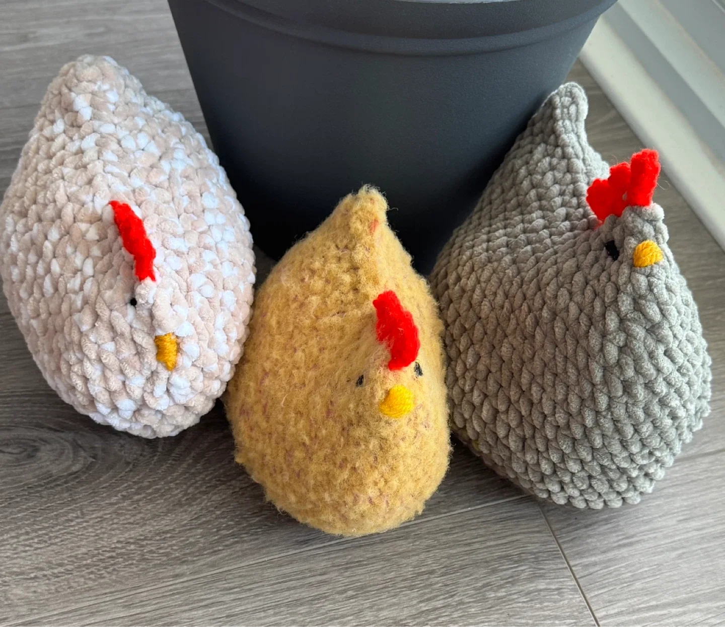 Crocheted Emotional Support Chickens (3 available)
