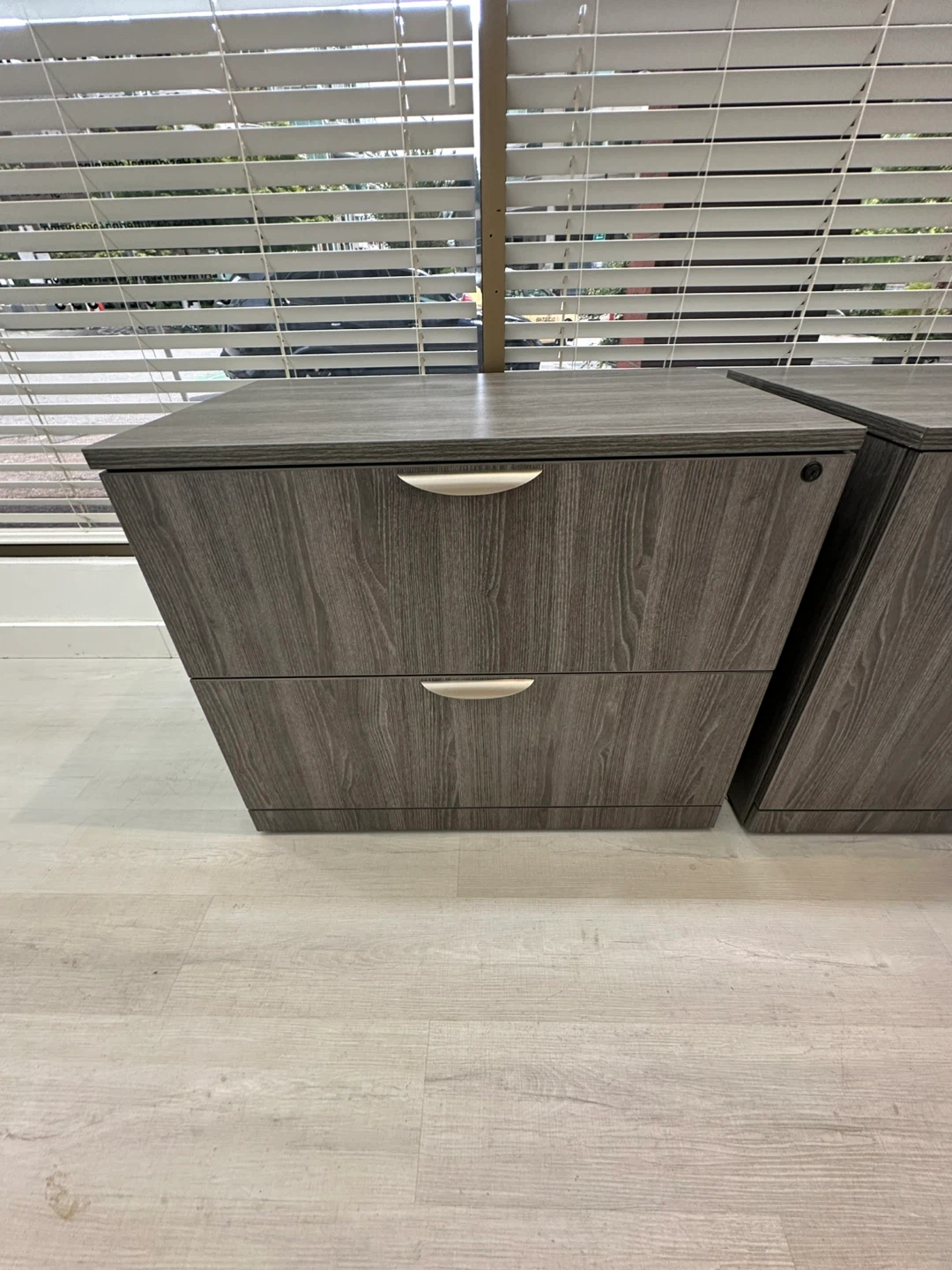 Grey Wood Grain Filing Cabinet and Storage Cabinet - photo 3
