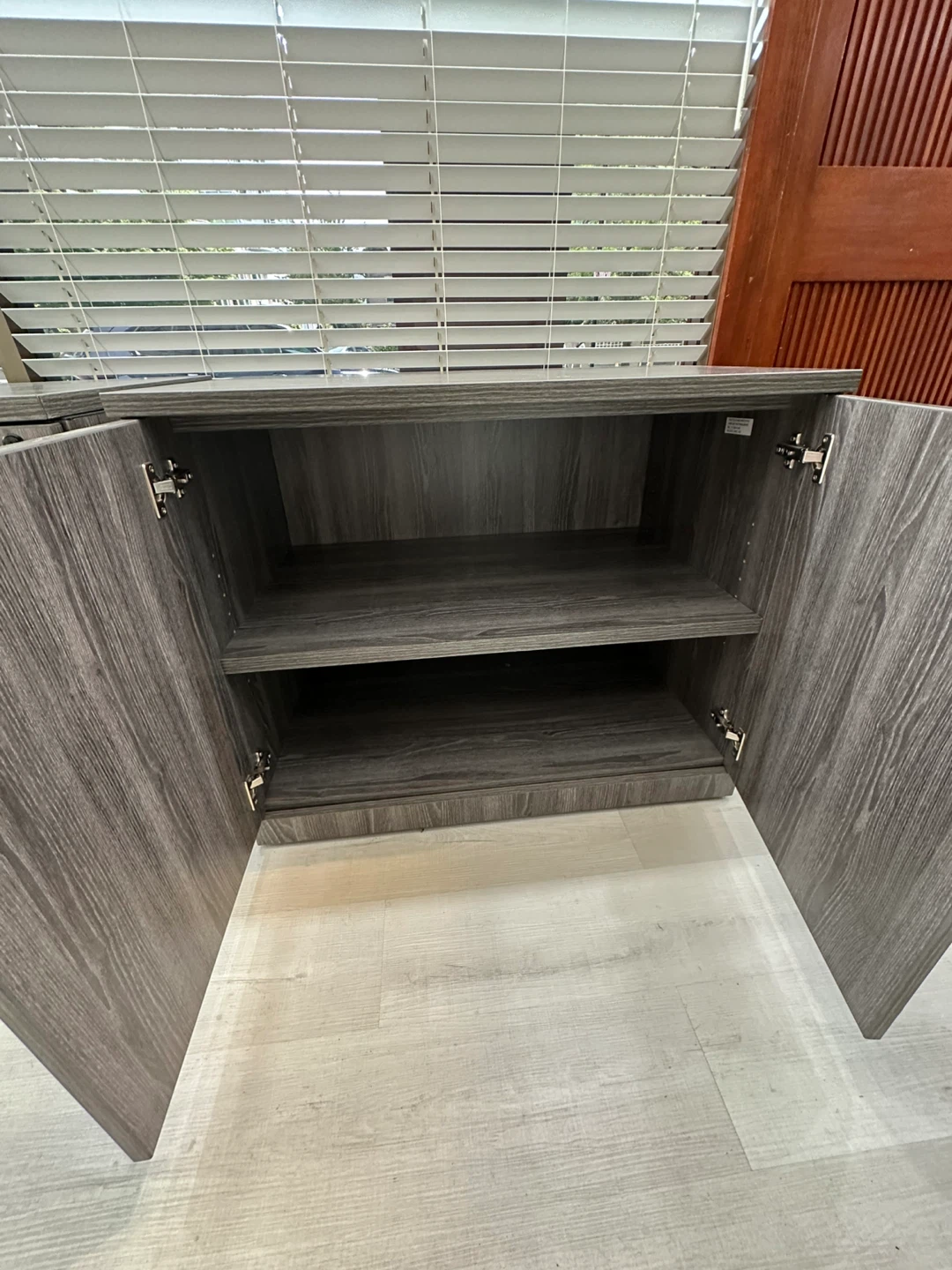 Grey Wood Grain Filing Cabinet and Storage Cabinet - photo 2