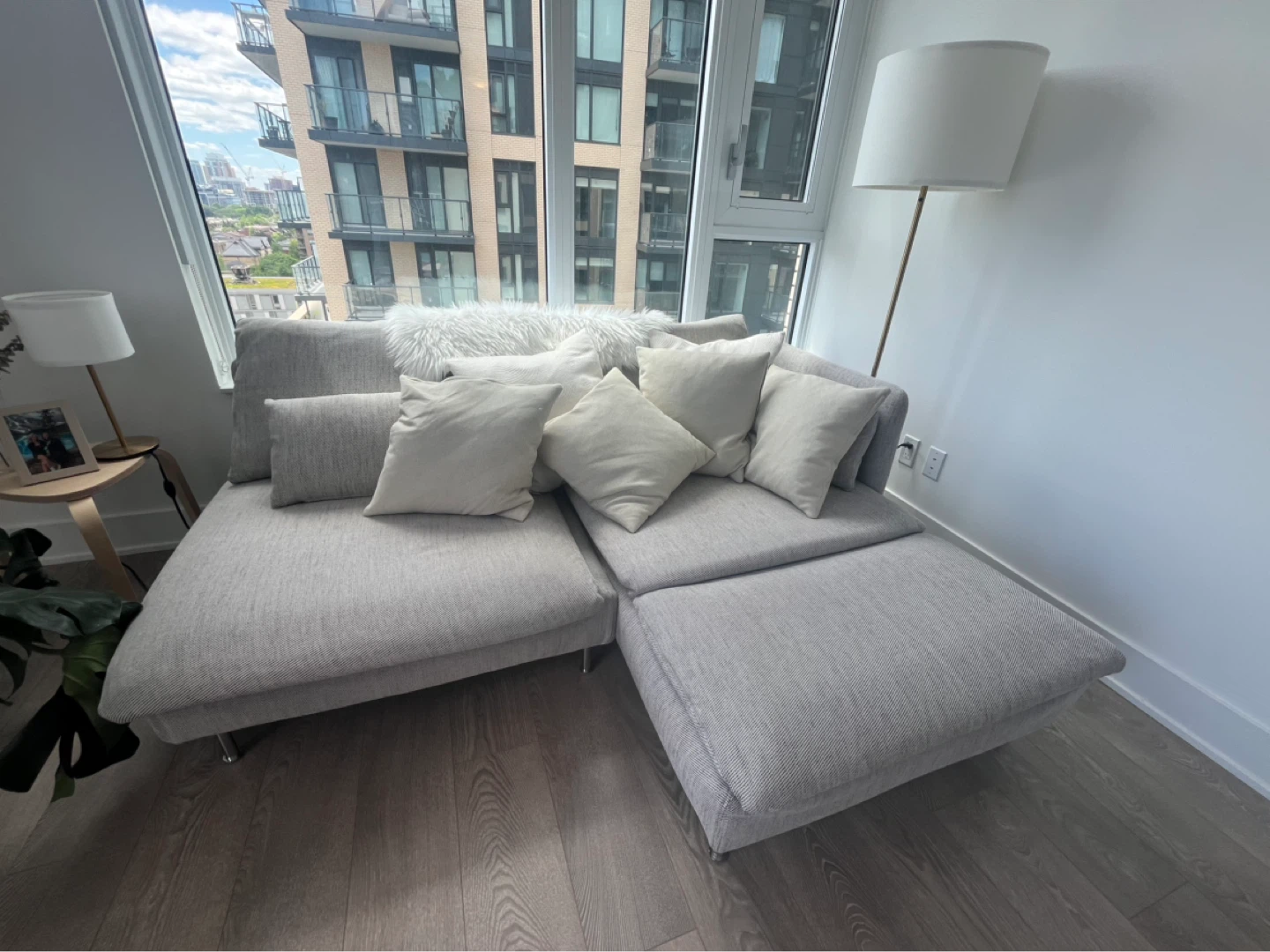 Grey Sectional Sofa with Chaise - photo 2
