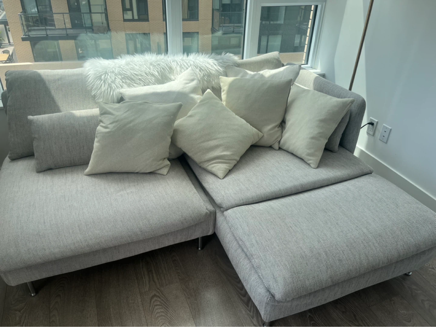 Grey Sectional Sofa with Chaise - photo 3