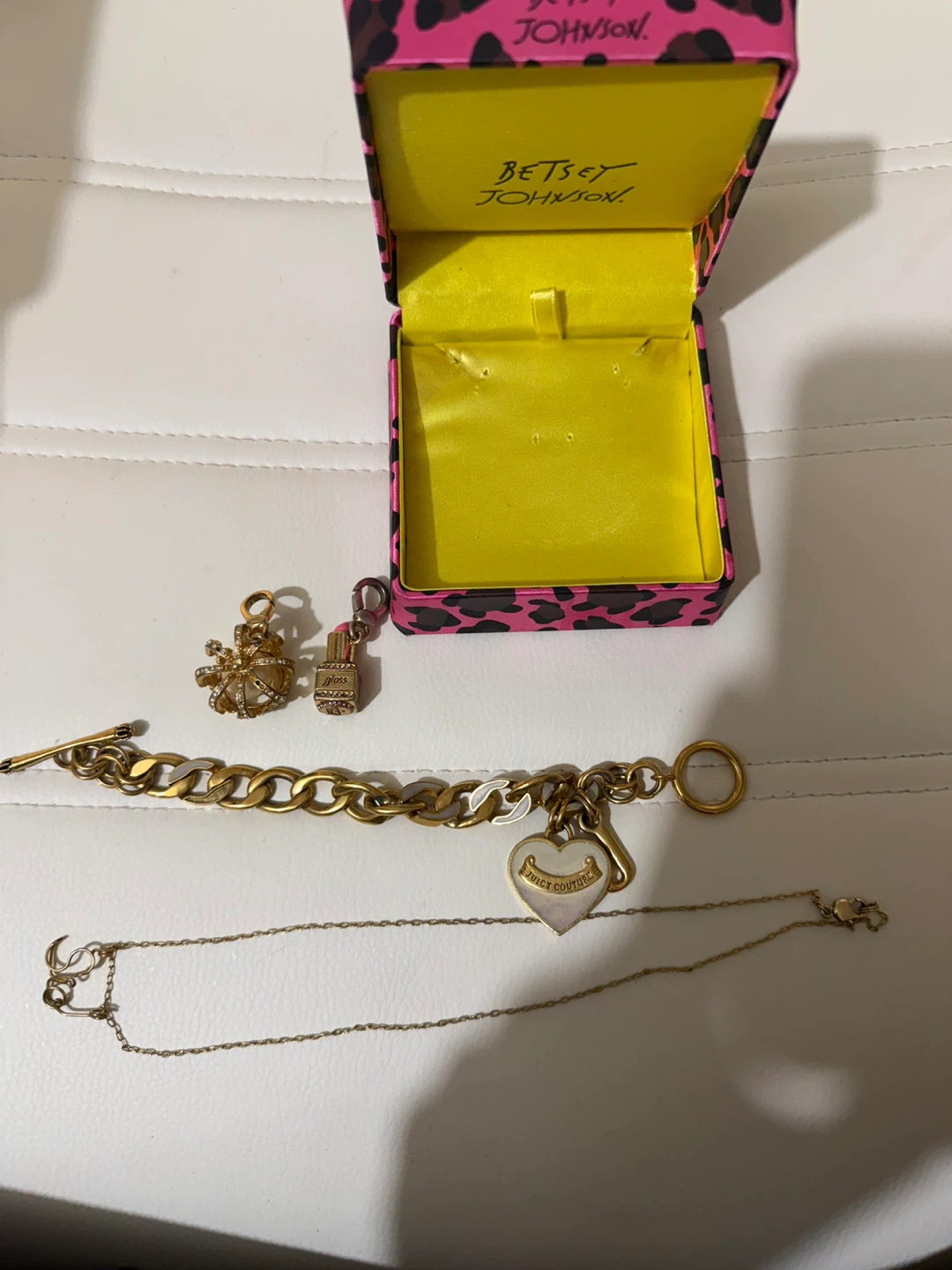 Juicy Couture Charm Bracelet, Necklace, and Charms