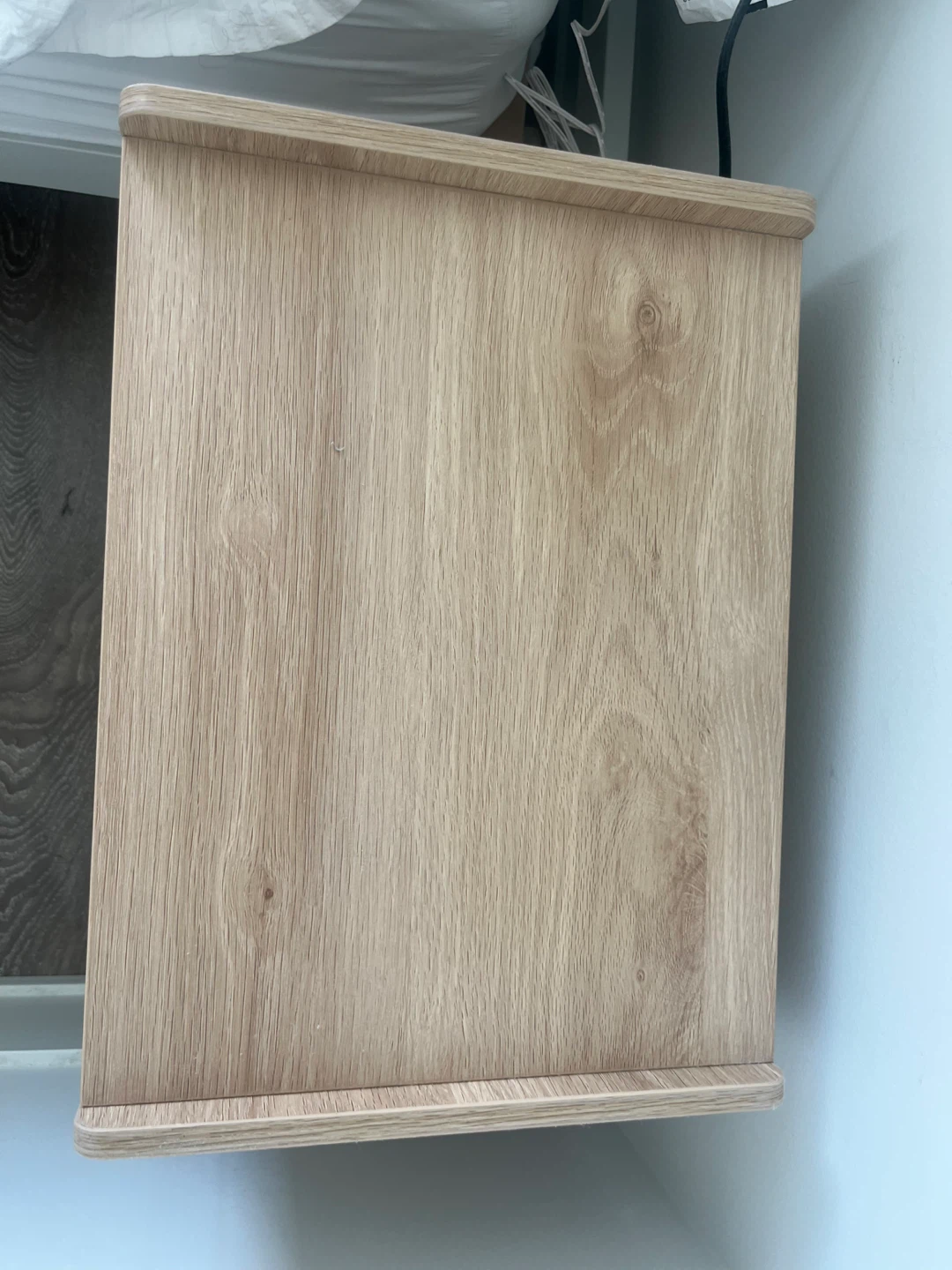 Wood Nightstand with Cane Drawer - photo 2