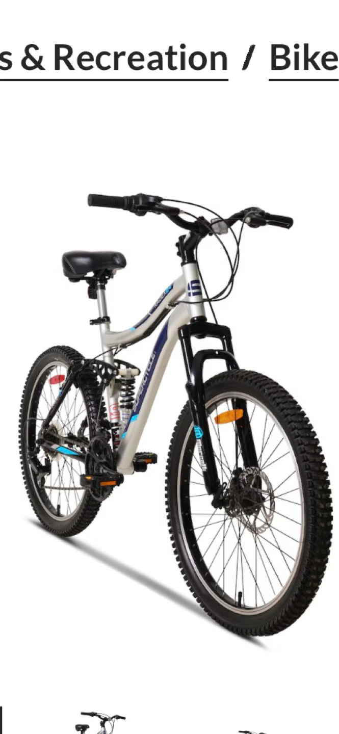 Supercycle Silver Full Suspension Mountain Bike