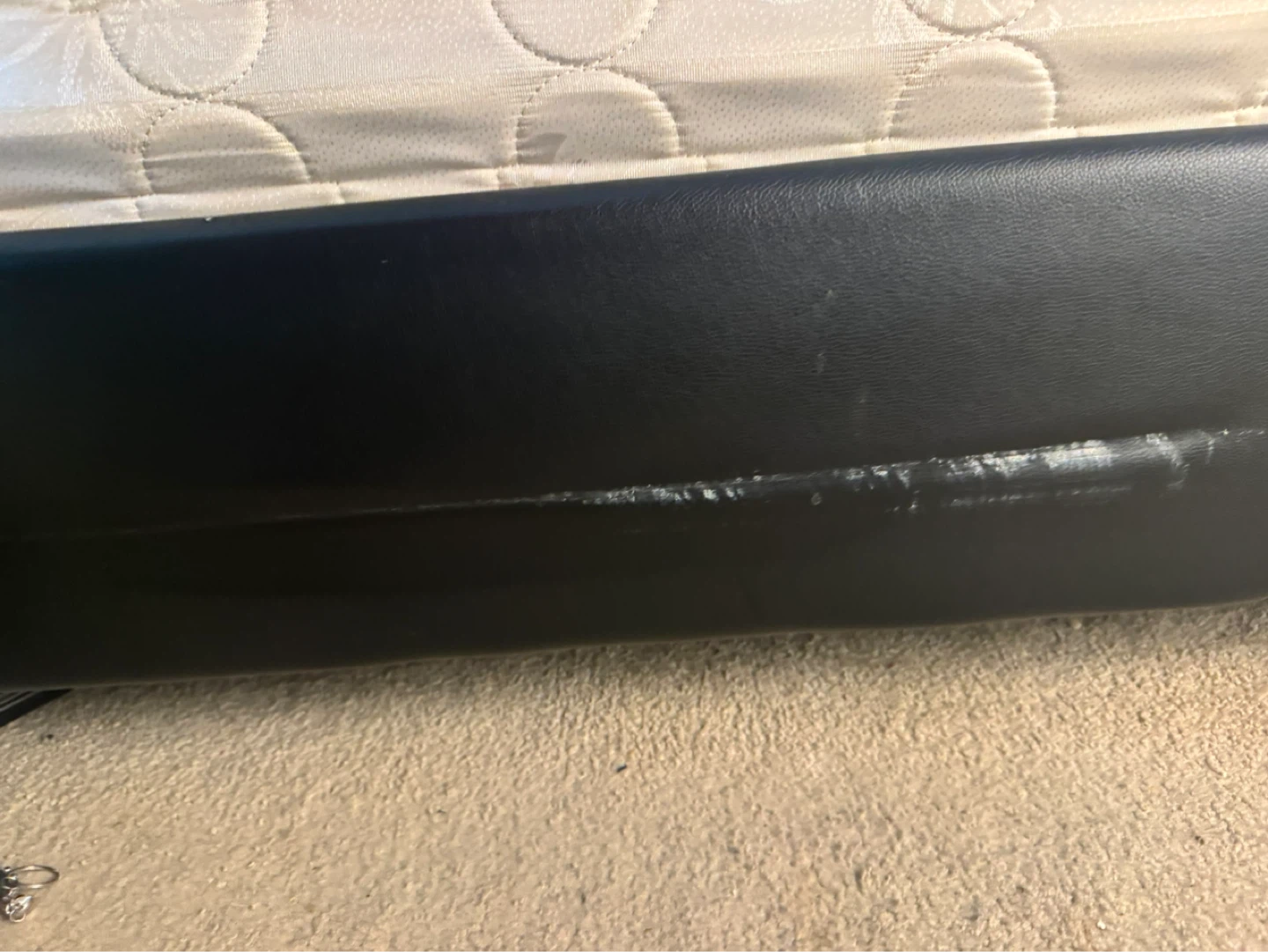 FREE Queen Black Faux Leather Bed Frame and Mattress - photo 5