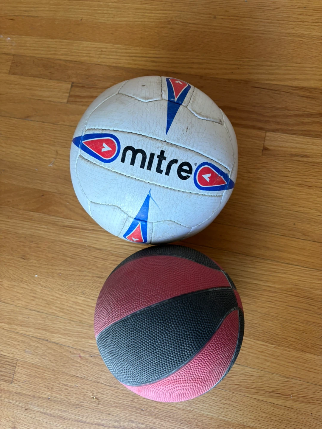 Mitre Soccer Ball and Black/Pink Medicine Ball