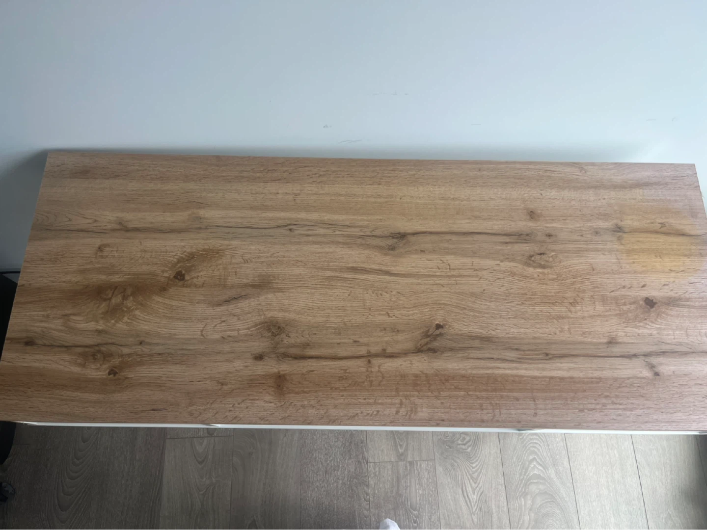 Wooden Top Desk with White Frame and Matching Chair - photo 2