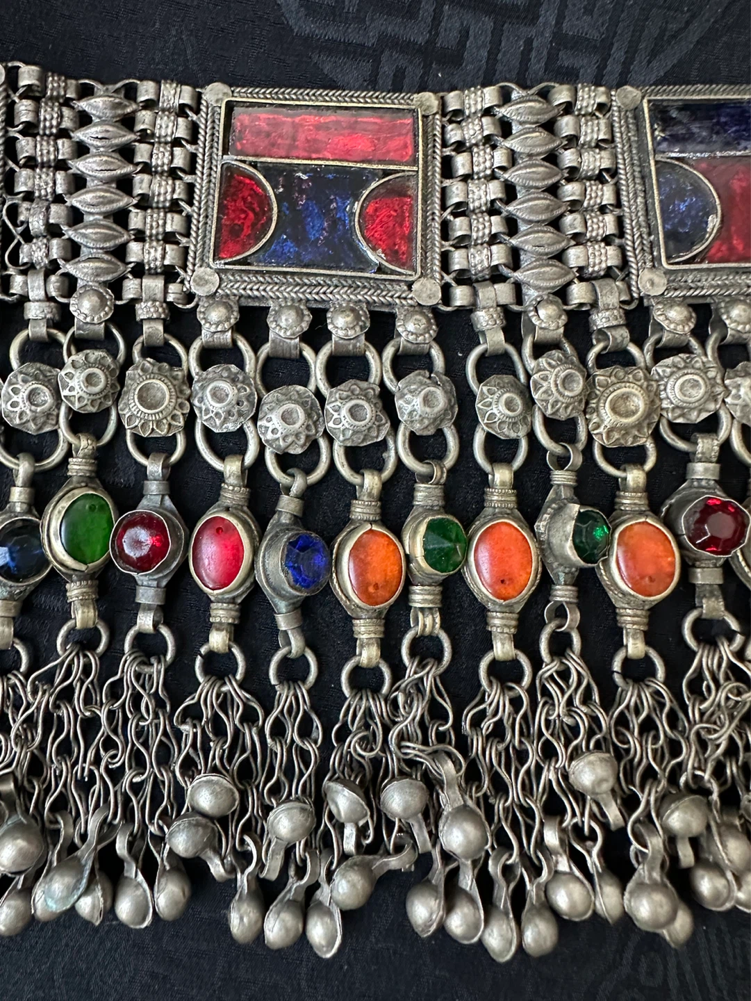 Afghan Choker Necklace with Colourful glass stones - photo 4