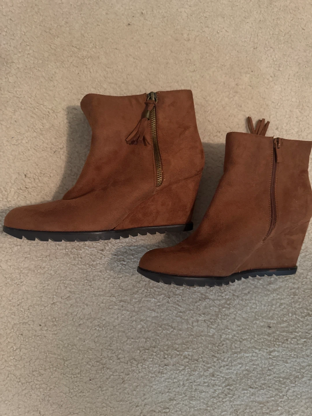 Justfab JUPITER Brown Wedge Ankle Boots