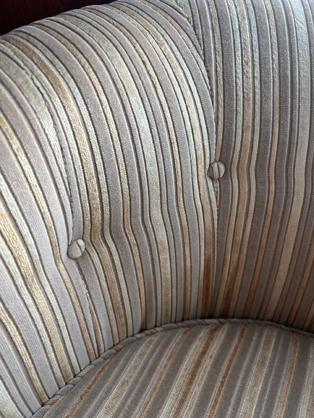 Vintage Barrel Back Accent Chair Velvet Stripe Tub Chair Taupe - photo 2