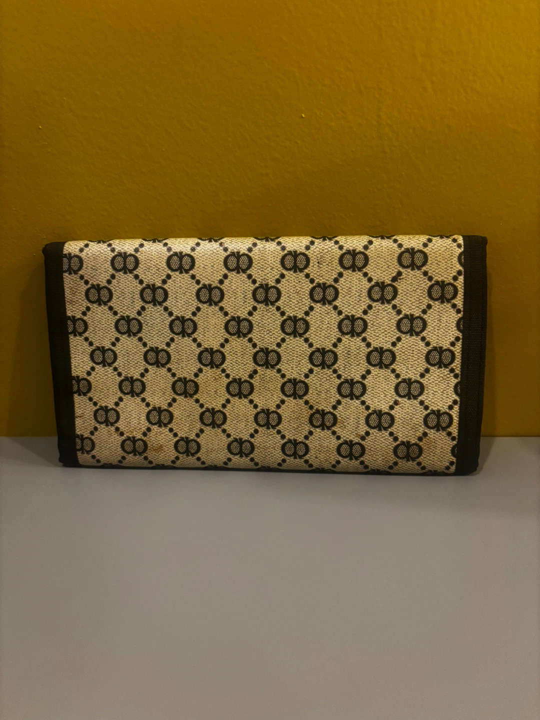 Black & cream Monogram Trifold Wallet - photo 2