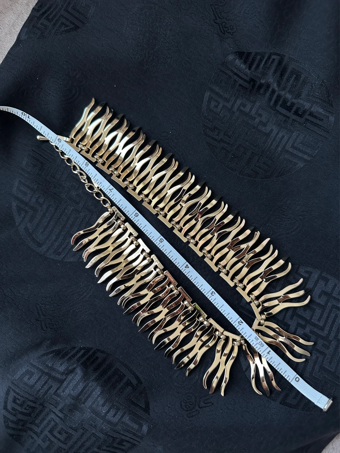 Vintage Monet Gold Tone Flame Link Necklace - photo 5