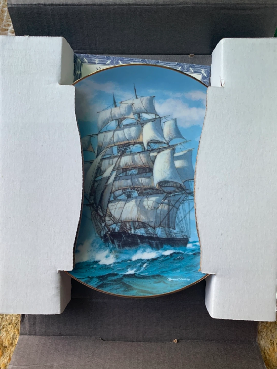 Twilight Under Full Sail Collectible Plate by Charles Vickery