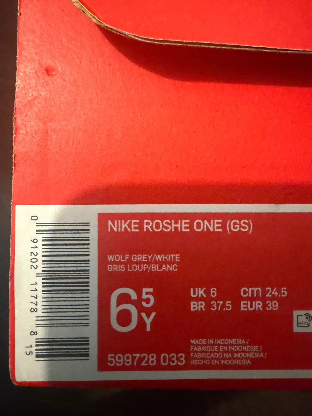 Nike Roshe One (GS) Wolf Grey/White Shoes - photo 2