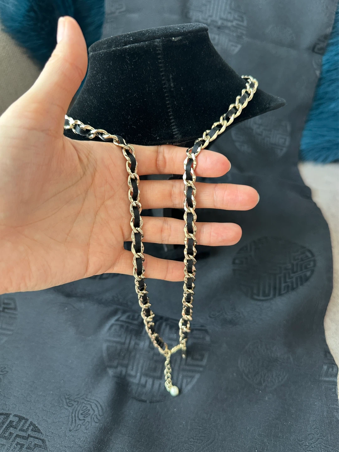 WHBM Gold Chain Necklace with Pearls and Tassels - photo 3