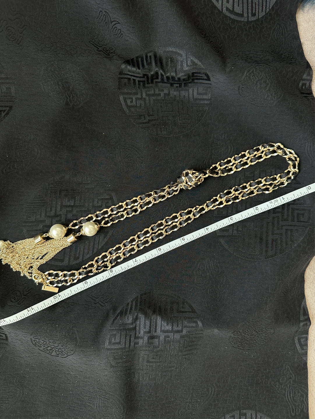 WHBM Gold Chain Necklace with Pearls and Tassels - photo 5