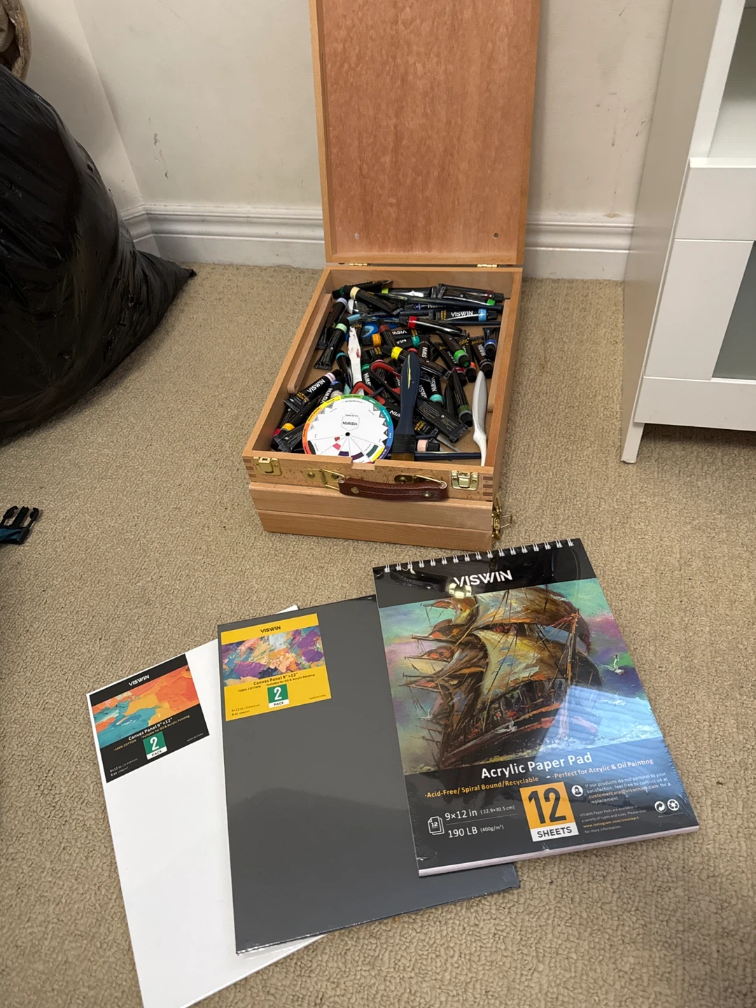 NIMASIA Wooden Art Case with Art Supplies - photo 2