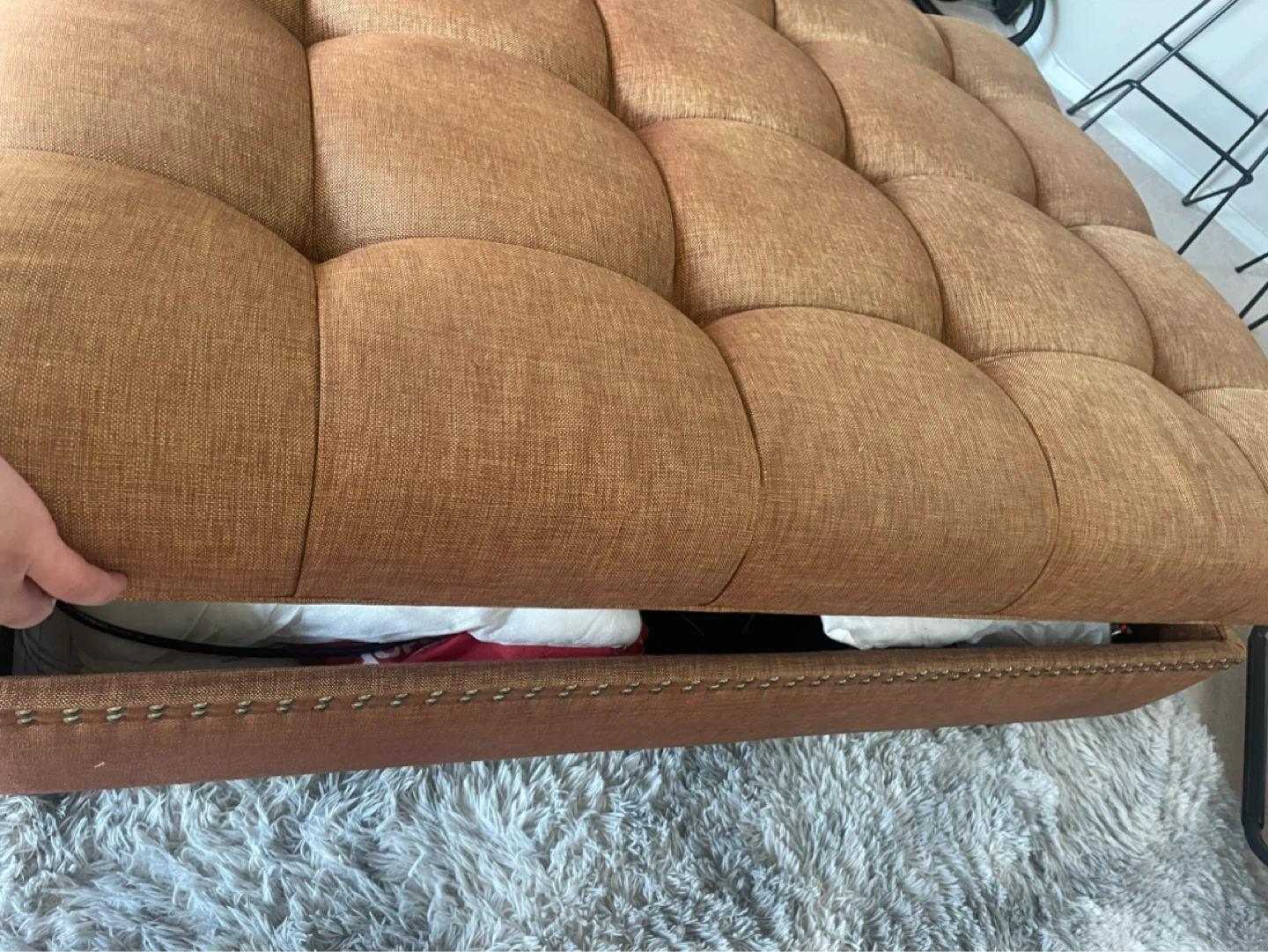 Tufted Storage Ottoman - photo 2