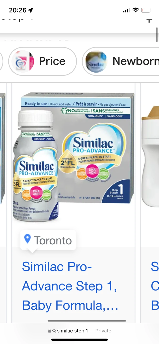 Similac Pro-Advance Step 1 Baby Formula - 105 mL bottle
