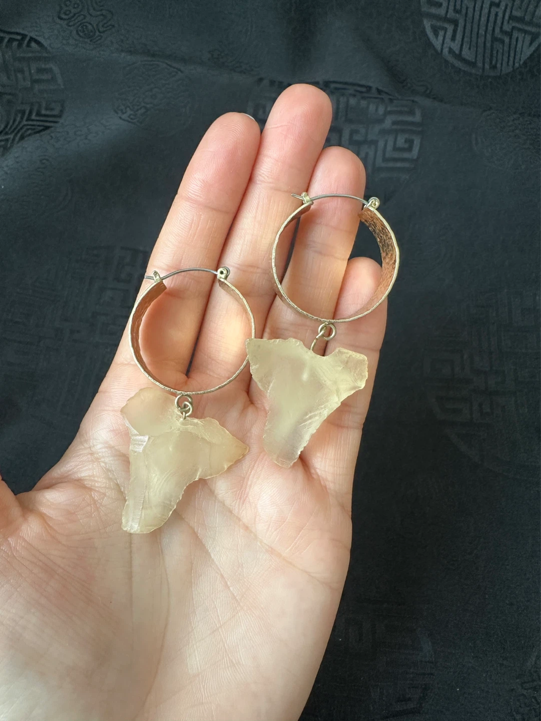 MNG Unique Raw Stone Drop Earrings