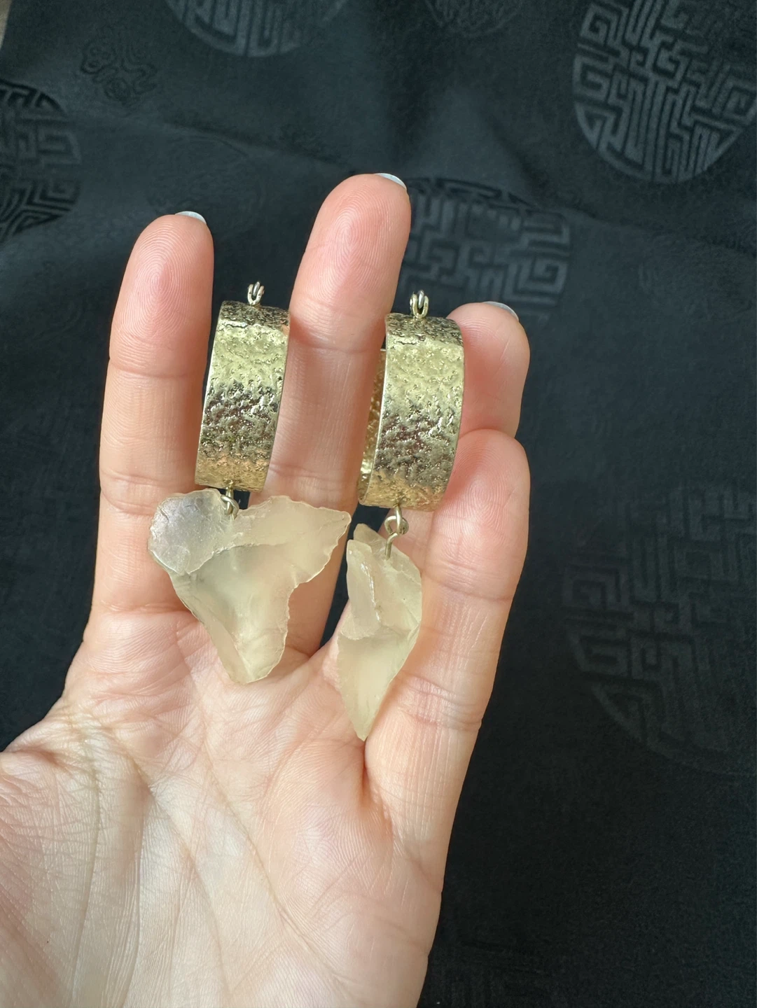 MNG Unique Raw Stone Drop Earrings - photo 2