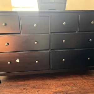 used black dresser Used 12-Drawer Dresser Black and Cream