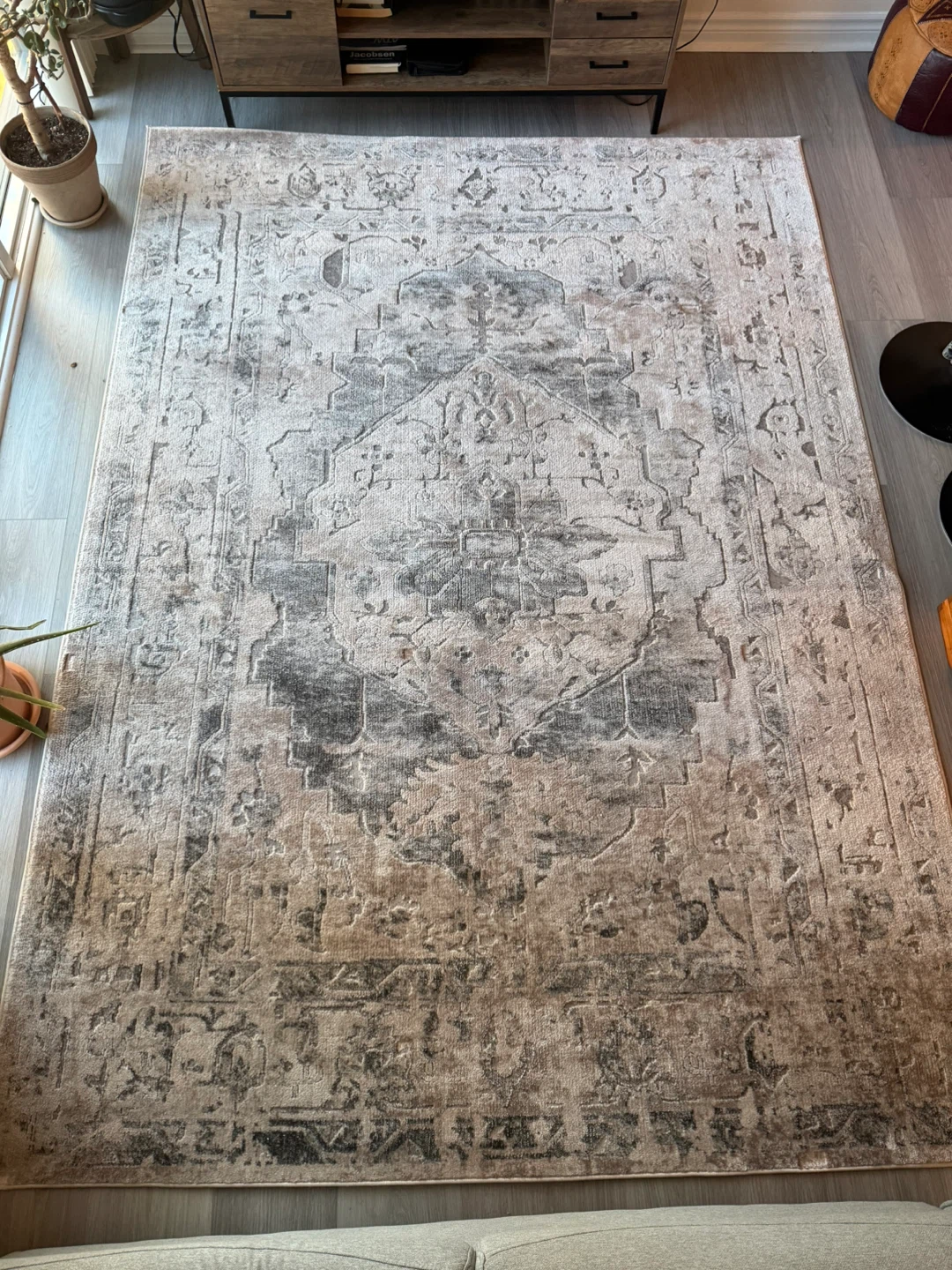 Distressed Medallion Area Rug 6 x 9