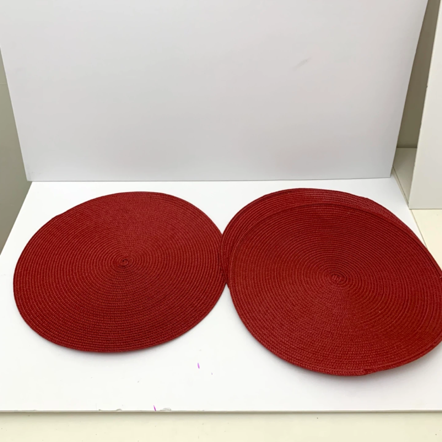 Round Placemats Red Placemats Table Mats Dining Decor Set Of 4