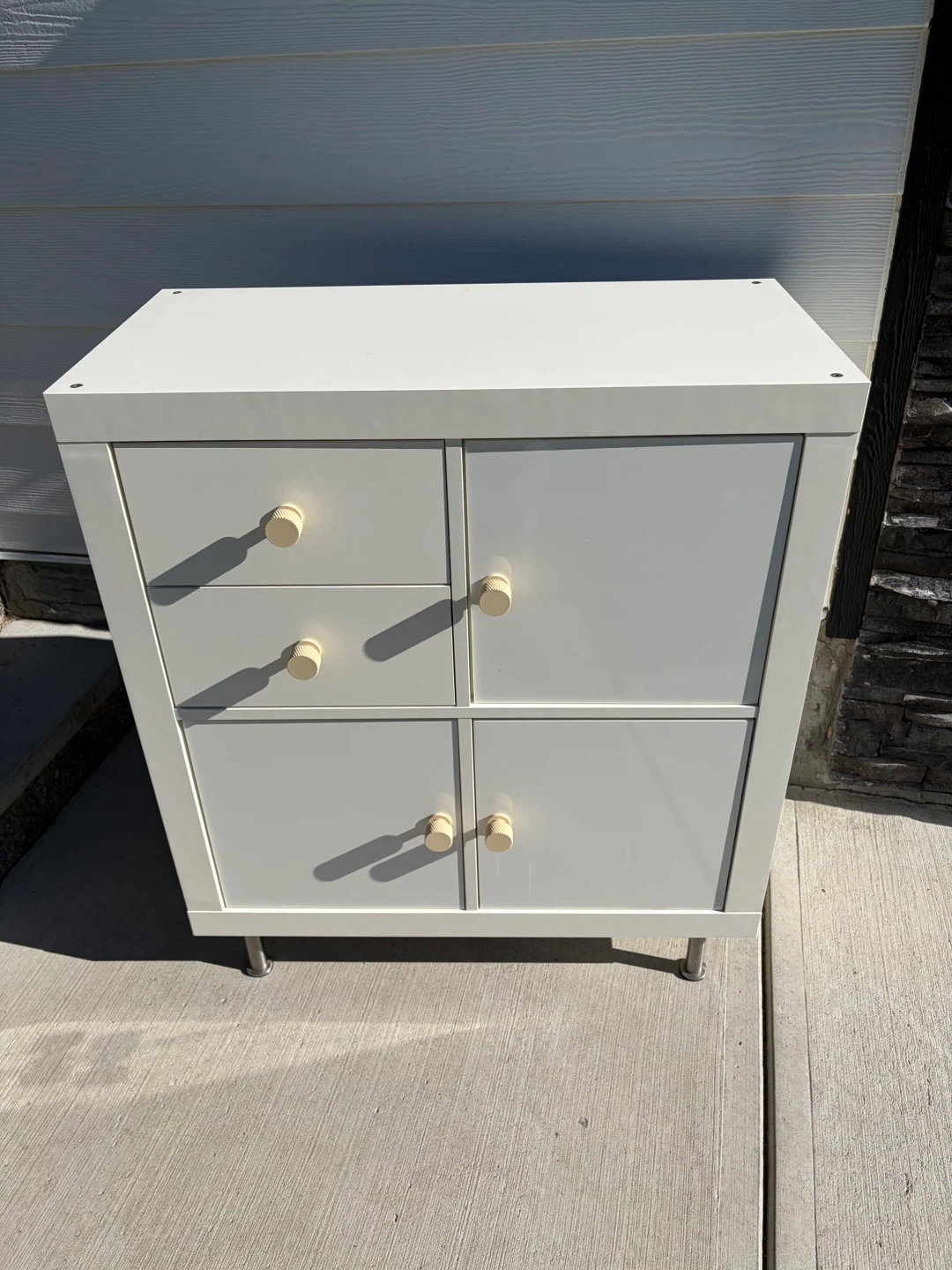 IKEA 2x2 KALLAX storage shelf with doors and drawers