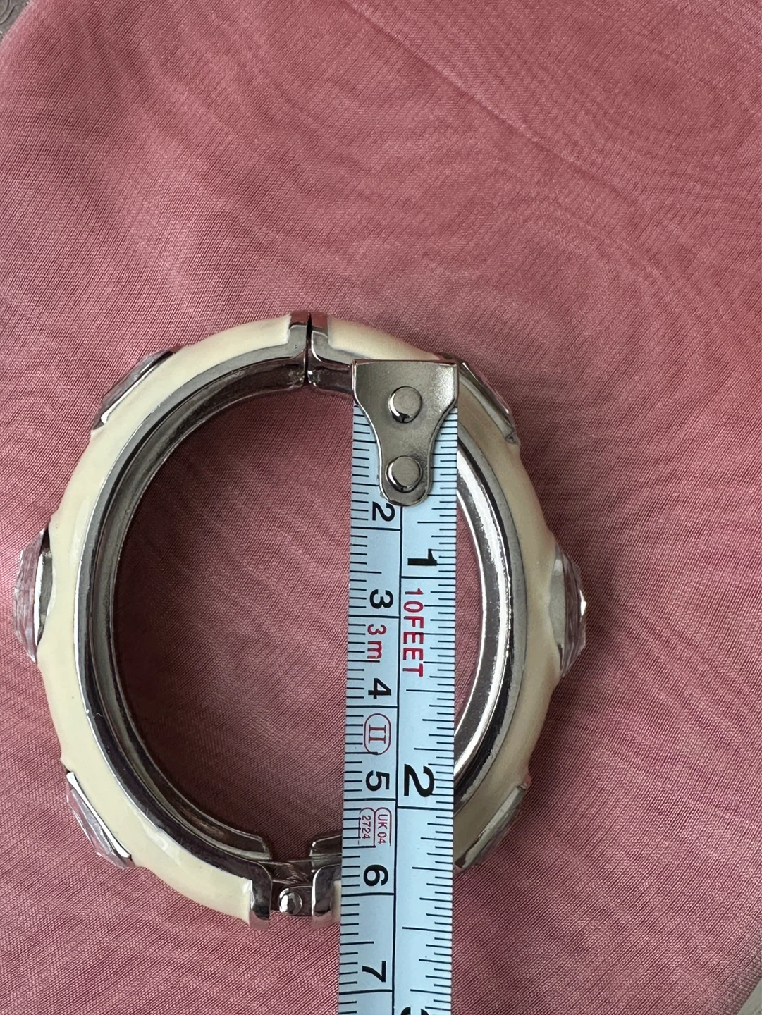 Cream and Silver Bangle with Rhinestones - photo 5