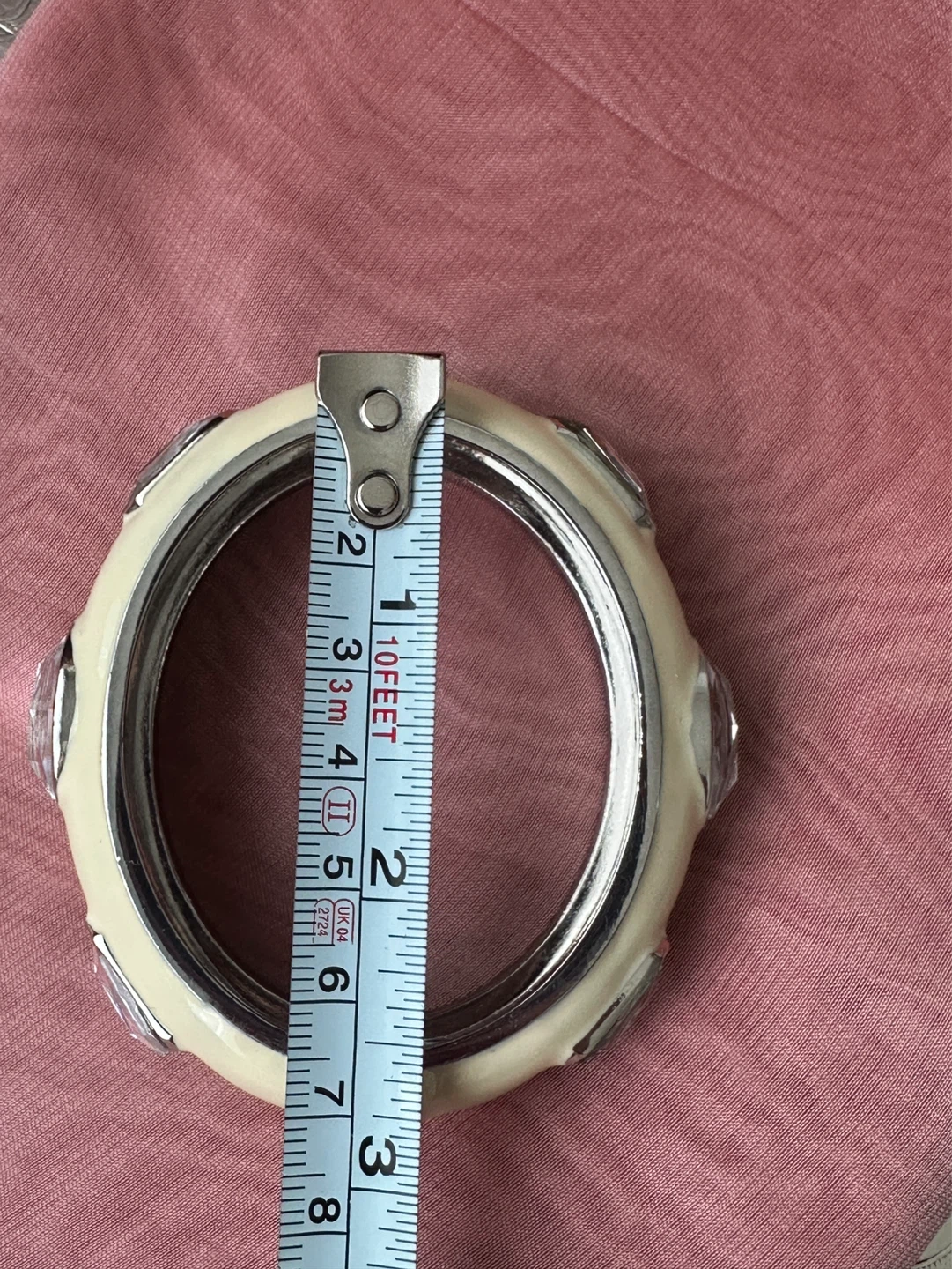 Cream and Silver Bangle with Rhinestones - photo 4