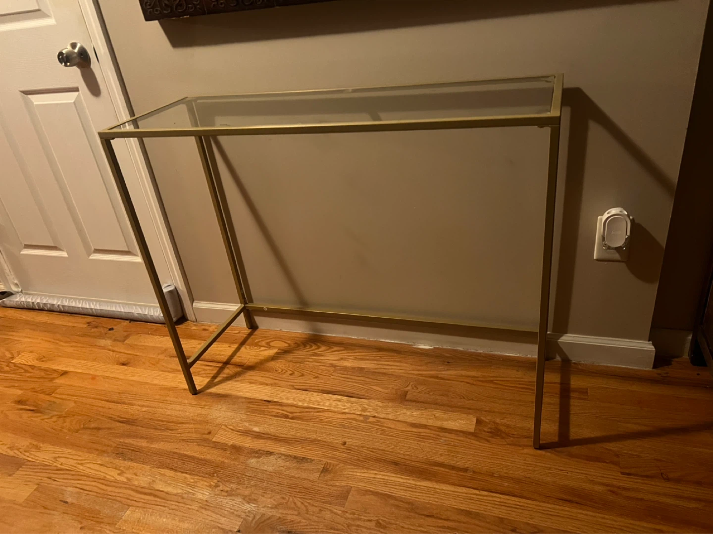 Gold Frame Glass Console Table - photo 5