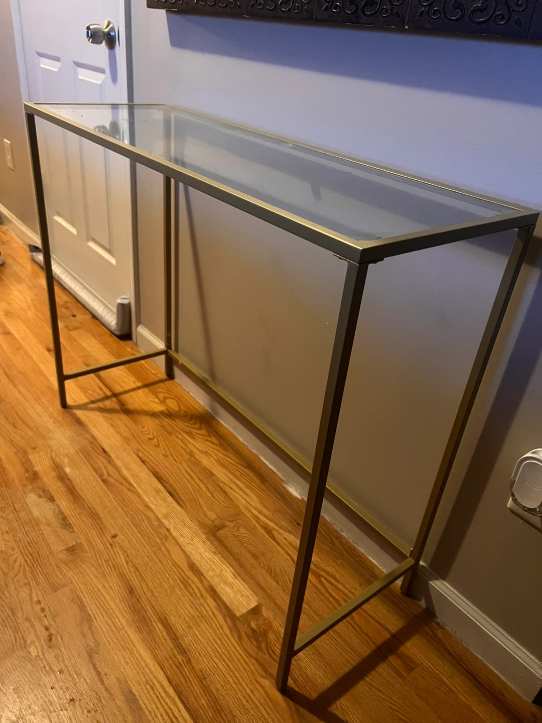 Gold Frame Glass Console Table - photo 2